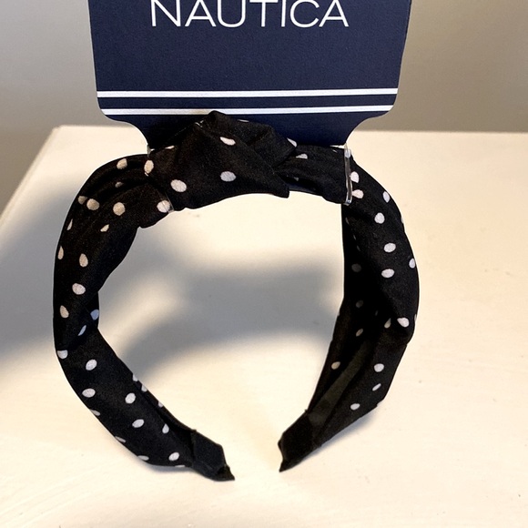 🖤2/$20 Nautica Black & White Polka Dot Headband - Picture 2 of 2